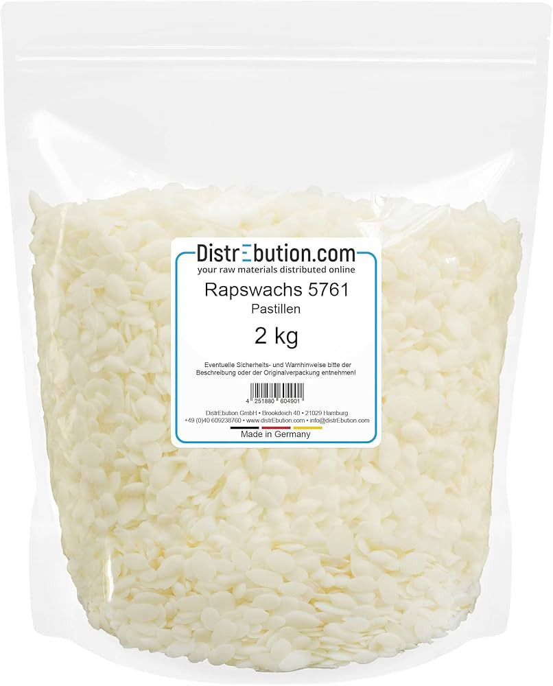 DistrEbution 2 kg Rapswachs 57-61°C in Pastillen, auf Naturbasis, Made in Germany | Amazon (DE)