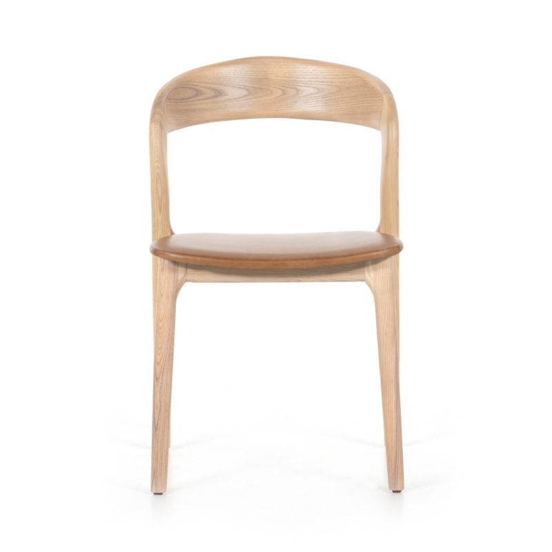 Gillie Natural Wood and Leather Dining Chair | Crate & Barrel | Crate & Barrel