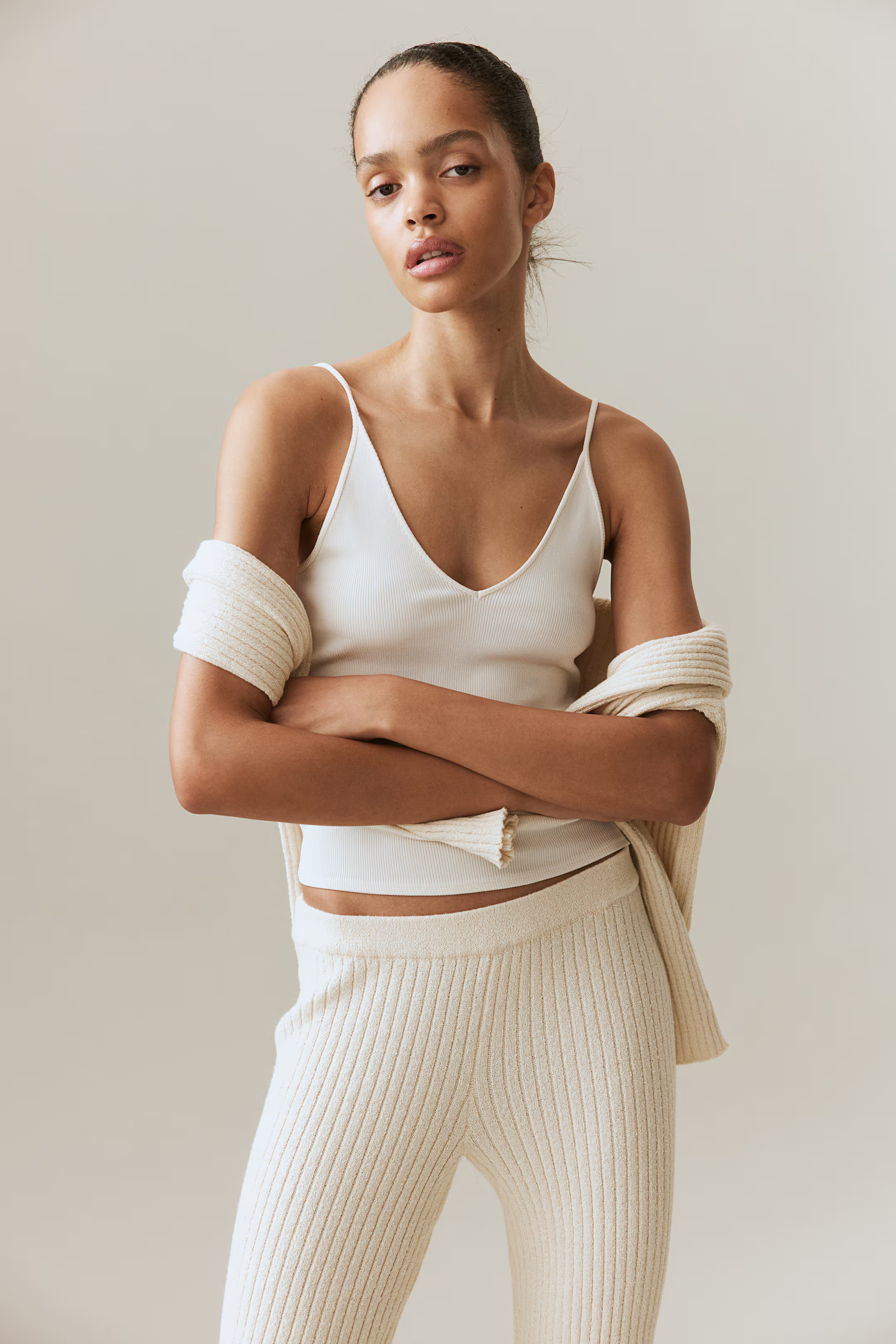 Flared Rib-Knit Pants | H&M (US + CA)