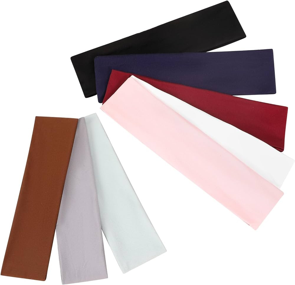 8 Pack Sport Headbands for Women, Elastic Soft Fabric Non-Slip Hair Bands Hair Warp for Daily Wor... | Amazon (US)