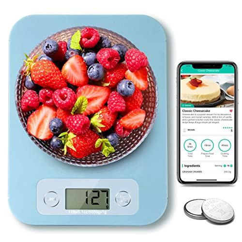 Digital Food Scale for Weight Loss - Smart Food Scale with Nutritional Calculator, Kitchen Scales for Food Grams and Ounces, Food Weight Scale for Baking, Diet, Diabetics, Calories 0.1oz/1g (3g-5kg) | Amazon (US)