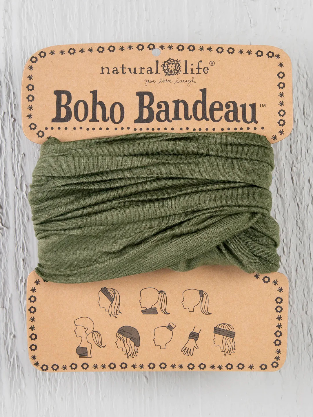 Full Boho Bandeau® Headband - Olive | Natural Life
