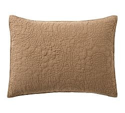 Belgian Flax Linen Floral Stitch Quilted Sham | Pottery Barn (US)