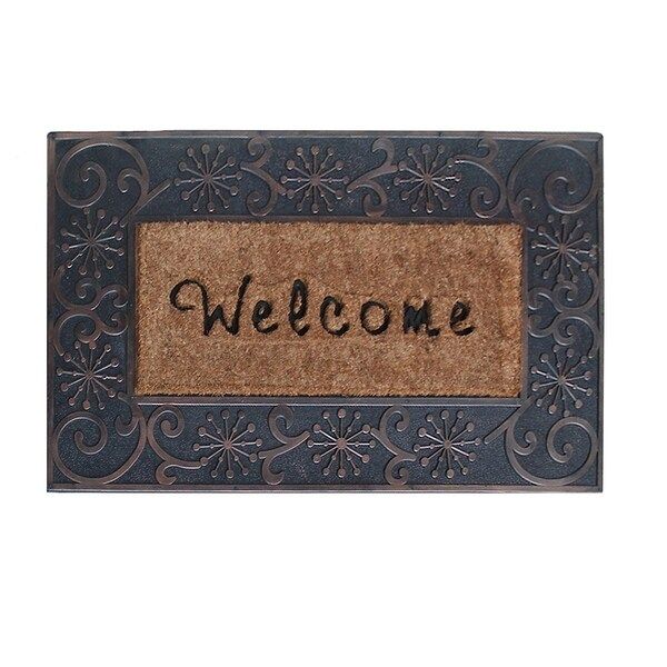 First Impression A1 Home Large Hand Finished Coir Brush Welcome Mat (1'11 x 3'2) | Bed Bath & Beyond