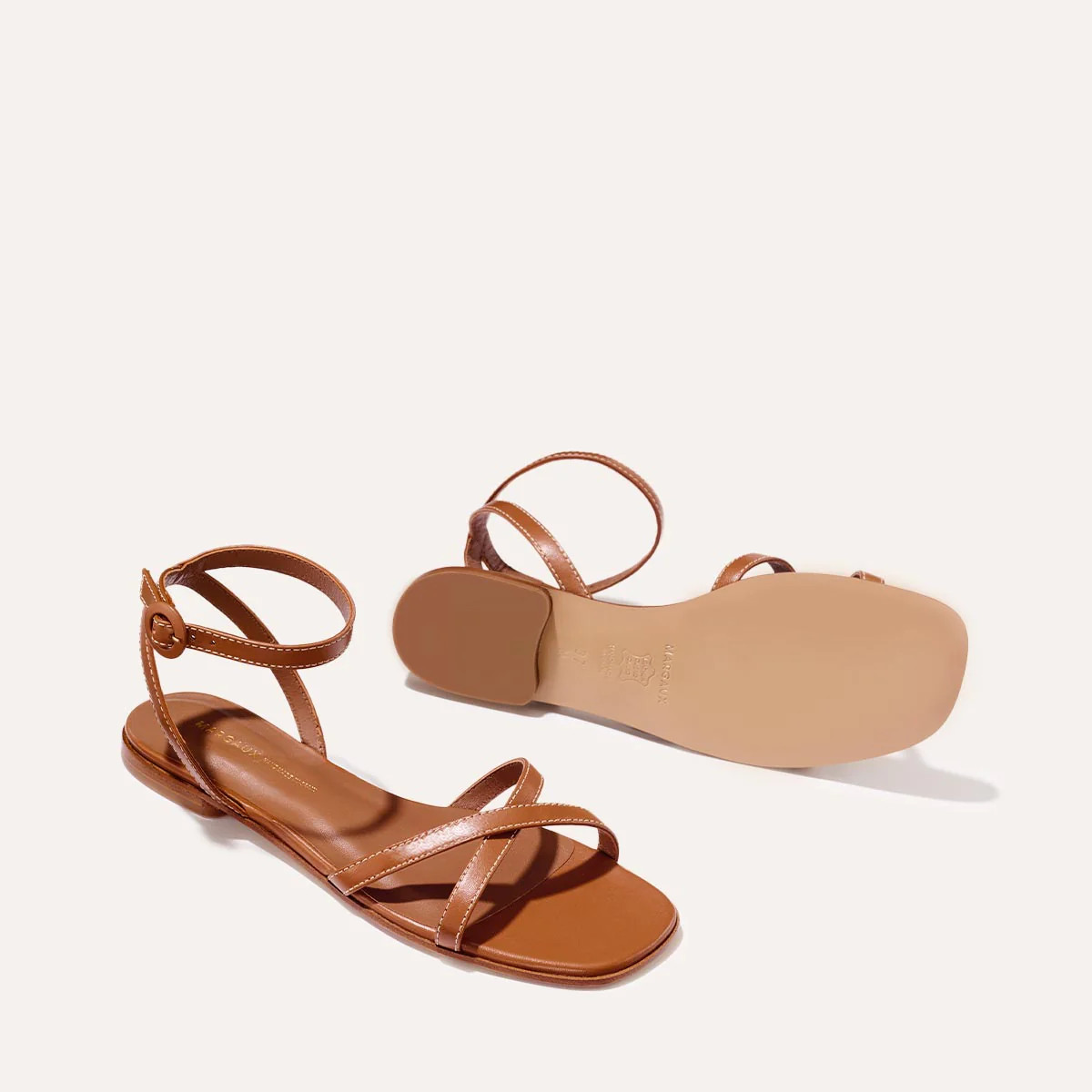 The Flat Sandal - Saddle Nappa | Margaux