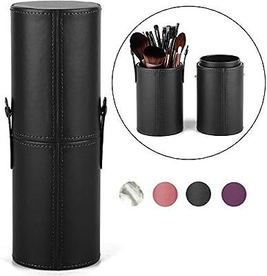 Makeup Brush Holder Travel Brushes Case Bag Cup Storage Dustproof for Women and Girls (Black) | Amazon (US)