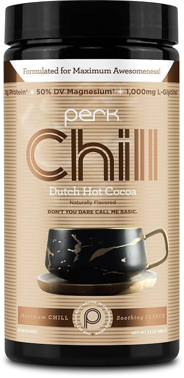 Perk Chill Drink Mix (Dutch Hot Cocoa) 18 Servings – Calming Melatonin-Free Nighttime Sleep Aid... | Amazon (US)