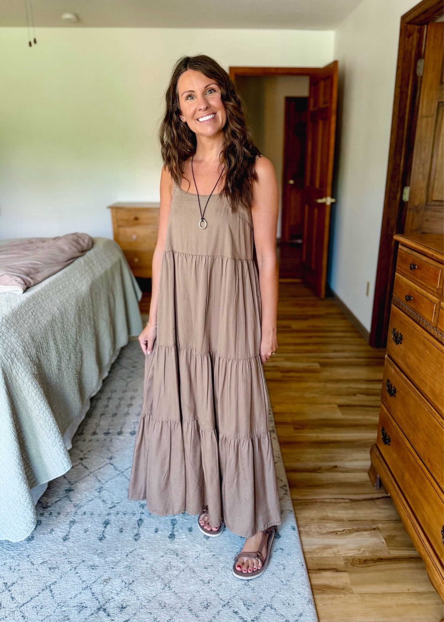 xs in my dress and size 6 in my Teva sandals. I made my necklace so linked similar!

#LTKPetite #LTKgrwm #LTKootd