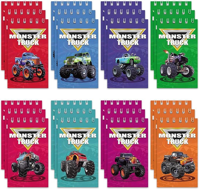 MLEDUY Monster Truck Birthday Party Supplies - 24pcs Mini Notepads Monster Truck Party Favors Not... | Amazon (US)