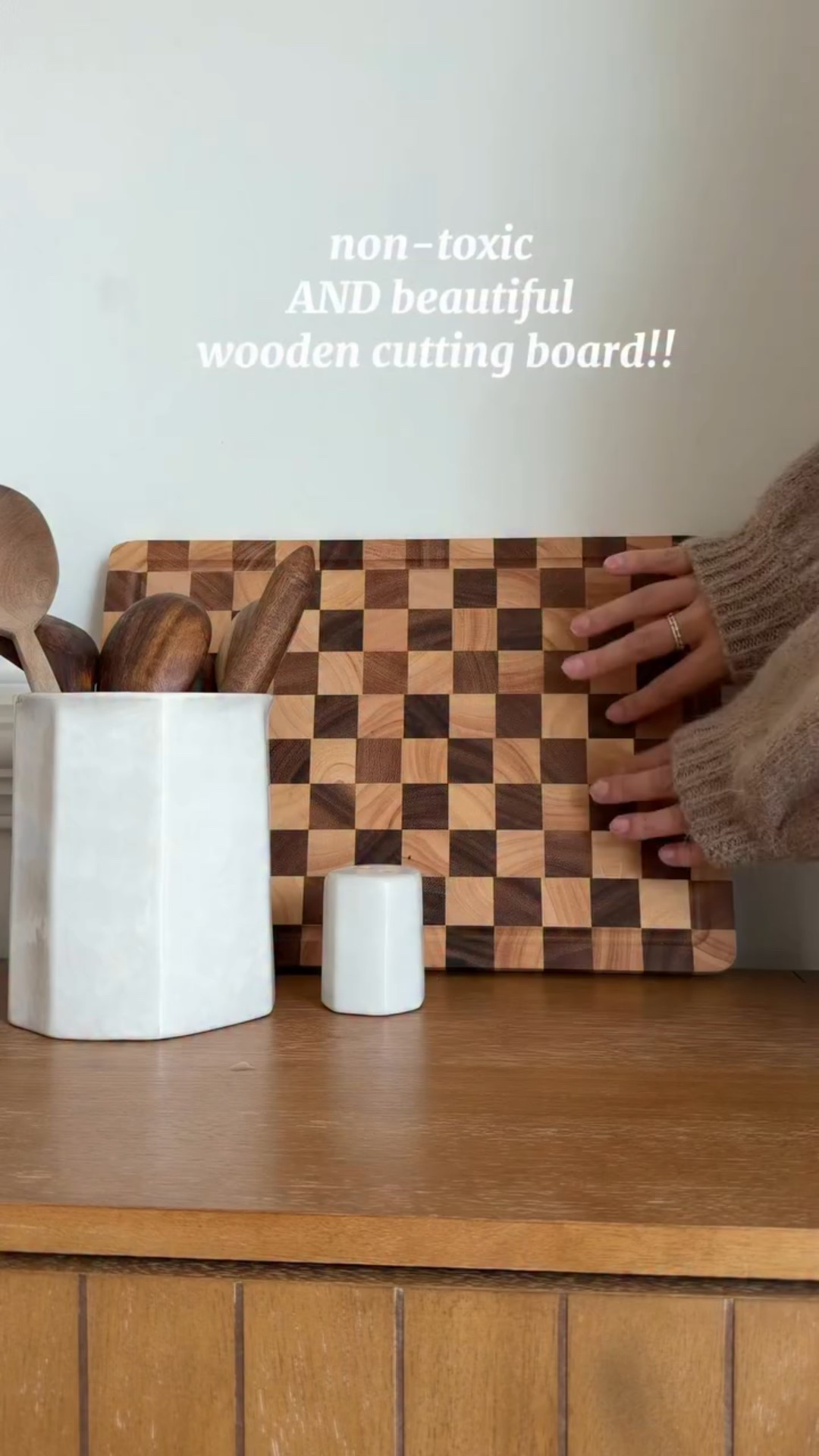 Follow + Comment “BOARD” for links to My top favorite Amazon kitchen find- this GORG wooden cutting board! 😍 this is the 16.5” , this beauty is SOLID and high quality! Love this for display and everyday use!! #amazonkitchen #kitchenstyling