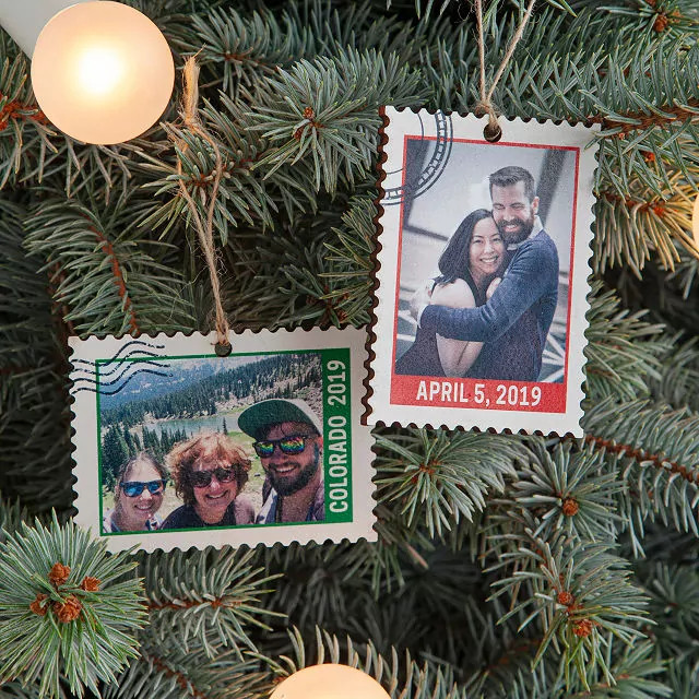 Personalized Photo Stamp Ornament | UncommonGoods