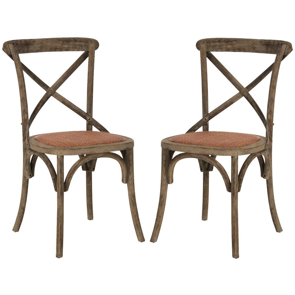Franklin Ferrat X-Back Dining Chair Wood/Walnut (Set of 2) - Safavieh , Brown | Target