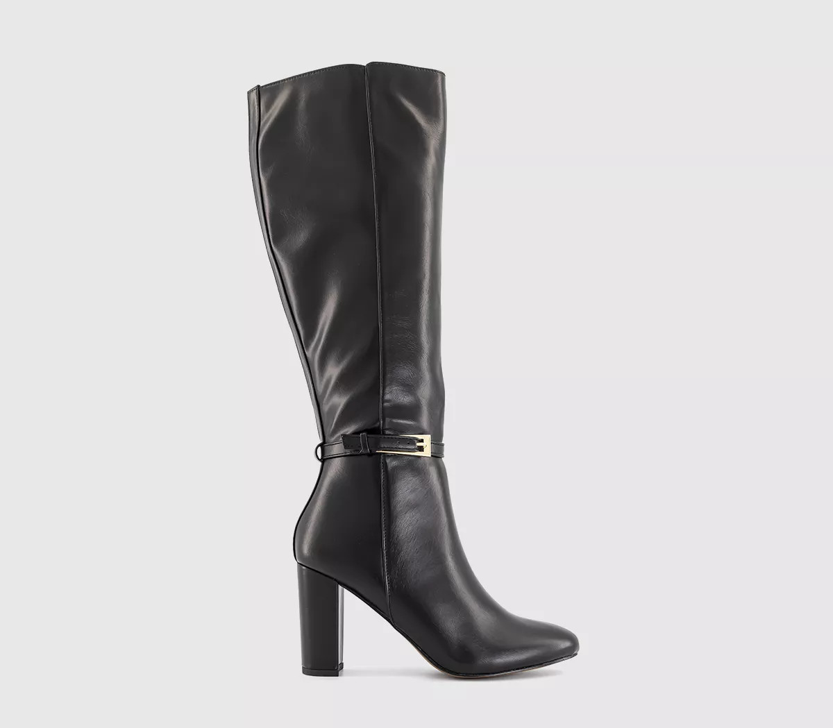 Kannon Buckle Detail Heeled Knee Boots | Office Shoes (UK)