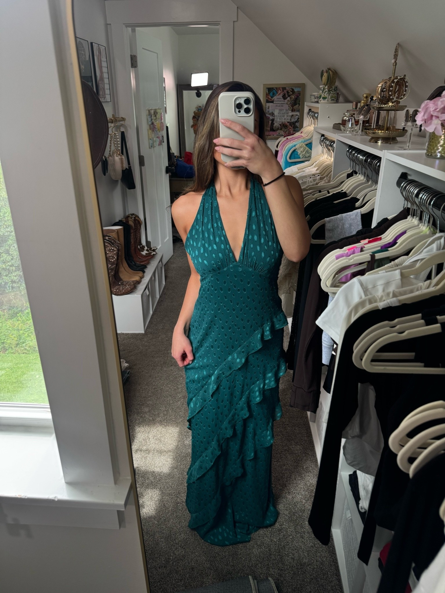 Beautiful emerald green wedding guest attire 🦚 WEARING: Lady Pipa Florence halter maxi dress in blue !

#LTKgrwm #LTKootd #LTKBeauty