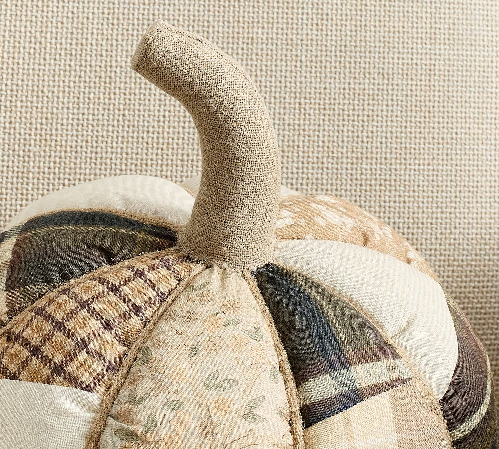 Patchwork Pumpkin Shaped Pillow | Pottery Barn (US)