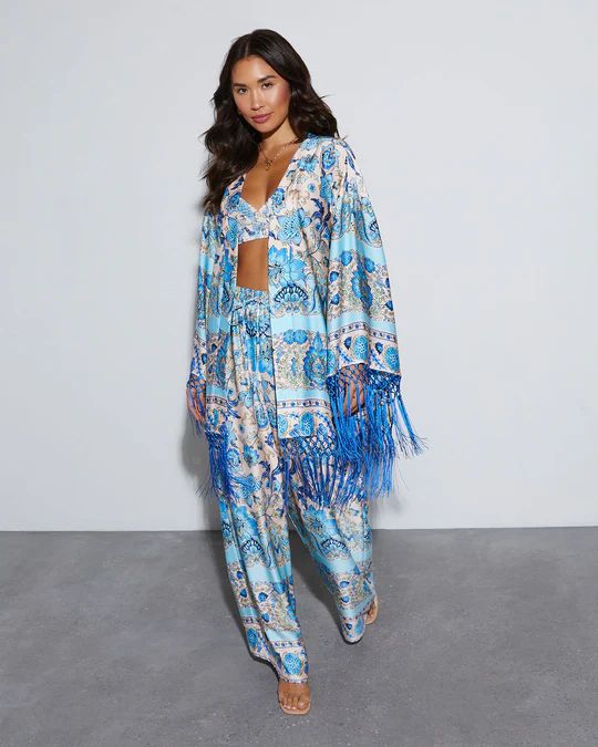 Alani Paisley Fringe Kimono | VICI Collection