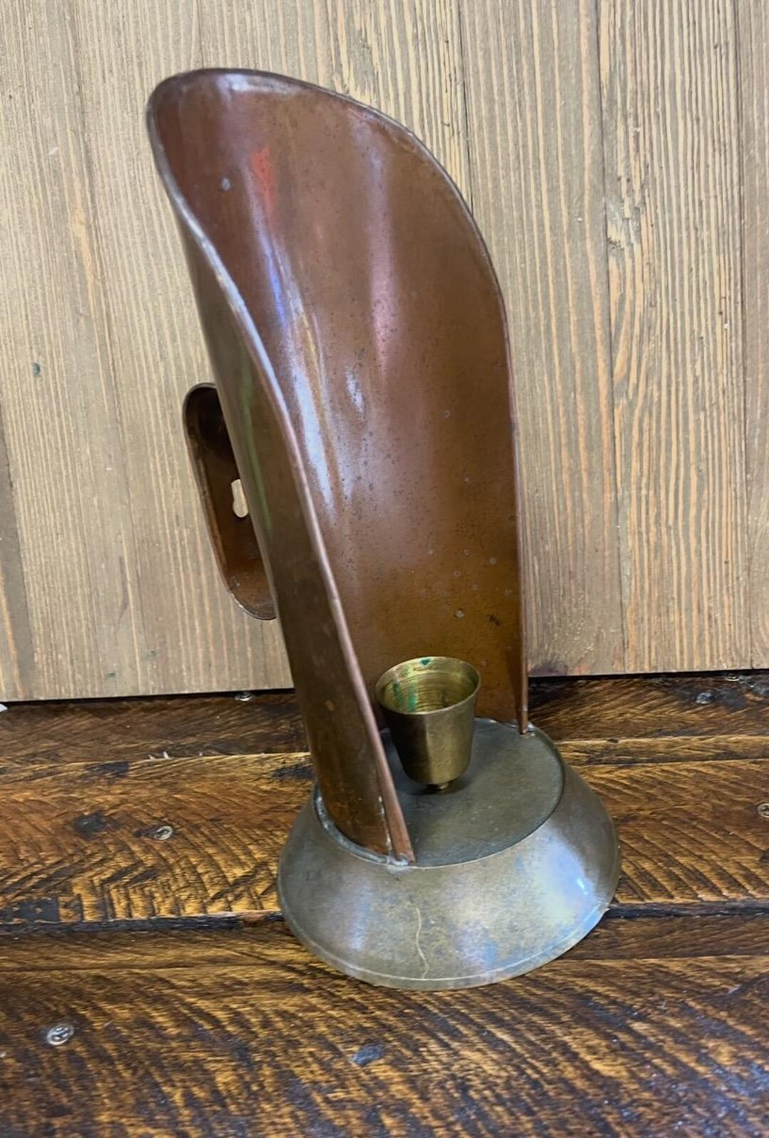 Antique Colonial Chamberstick,primitive Walking Candle Holder, Vintage Copper and Brass Shielded ... | Etsy (US)