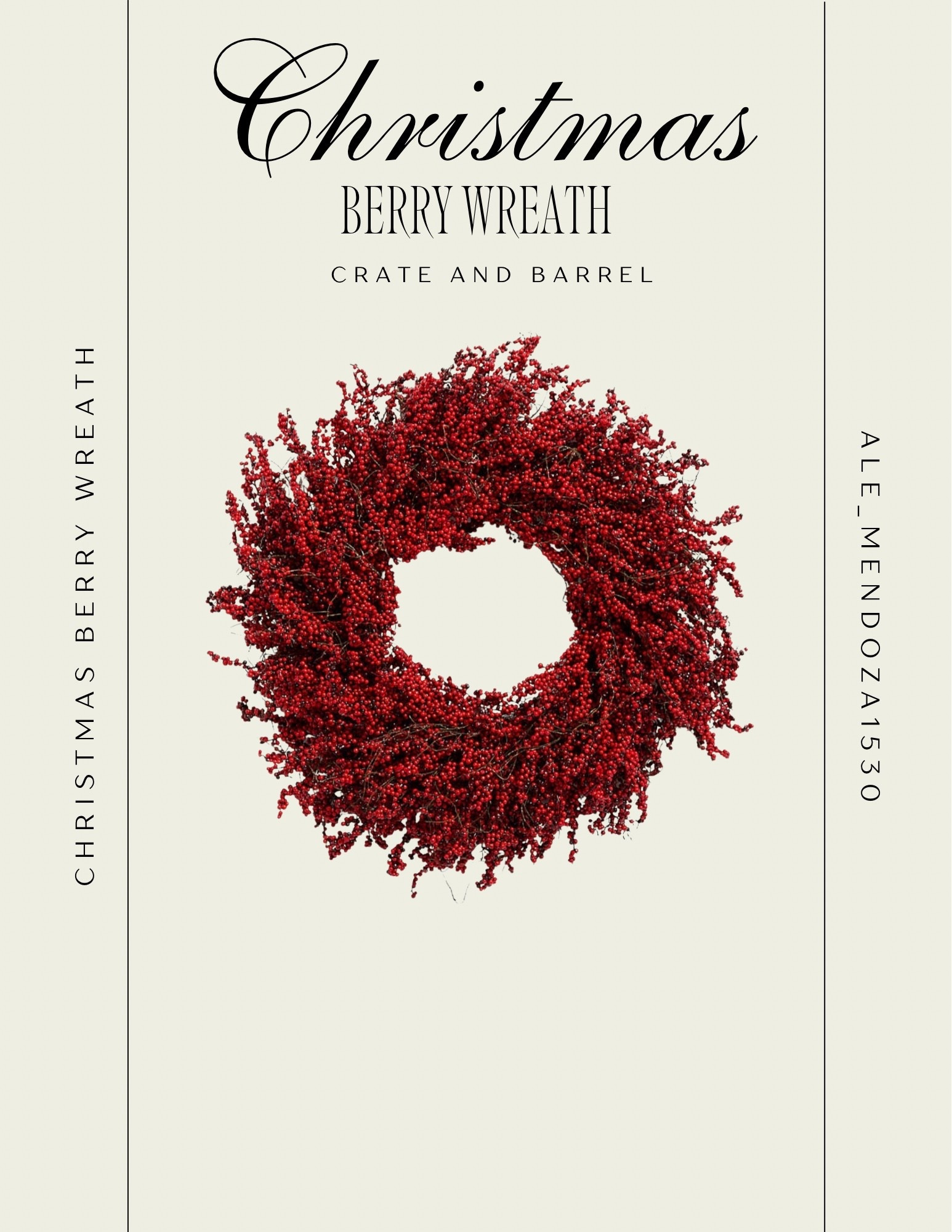 Christmas berry wreath form crate and barrel 