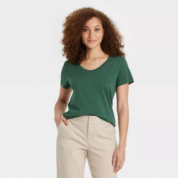 Women's Short Sleeve Scoop Neck T-Shirt - A New Day™ | Target