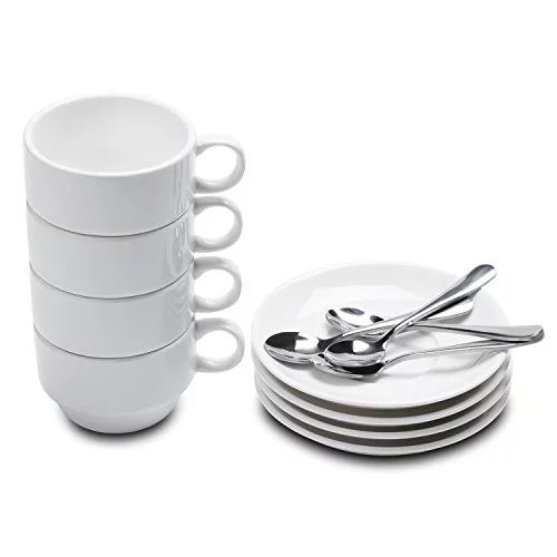Aozita Espresso Cups and Saucers with Espresso Spoons, Stackable Espresso Mugs,12-piece 2.5-Ounce... | Walmart (US)