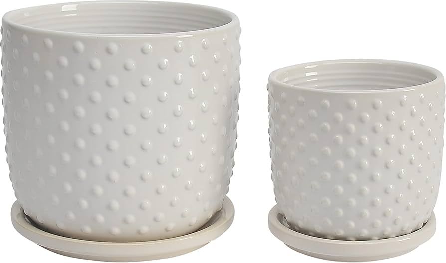 Sagebrook Home Round Ceramic Planters Tiny Dots W/Saucer Ceramic Plant, Flower, Garden Pot, Indoo... | Amazon (US)