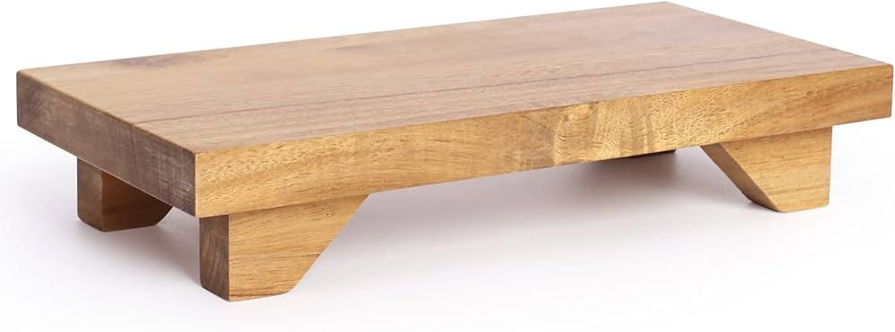 Volisnova Farmhouse Wood Pedestal Stand Tray for Display, Decorative Rustic Wood Riser for Kitche... | Amazon (US)