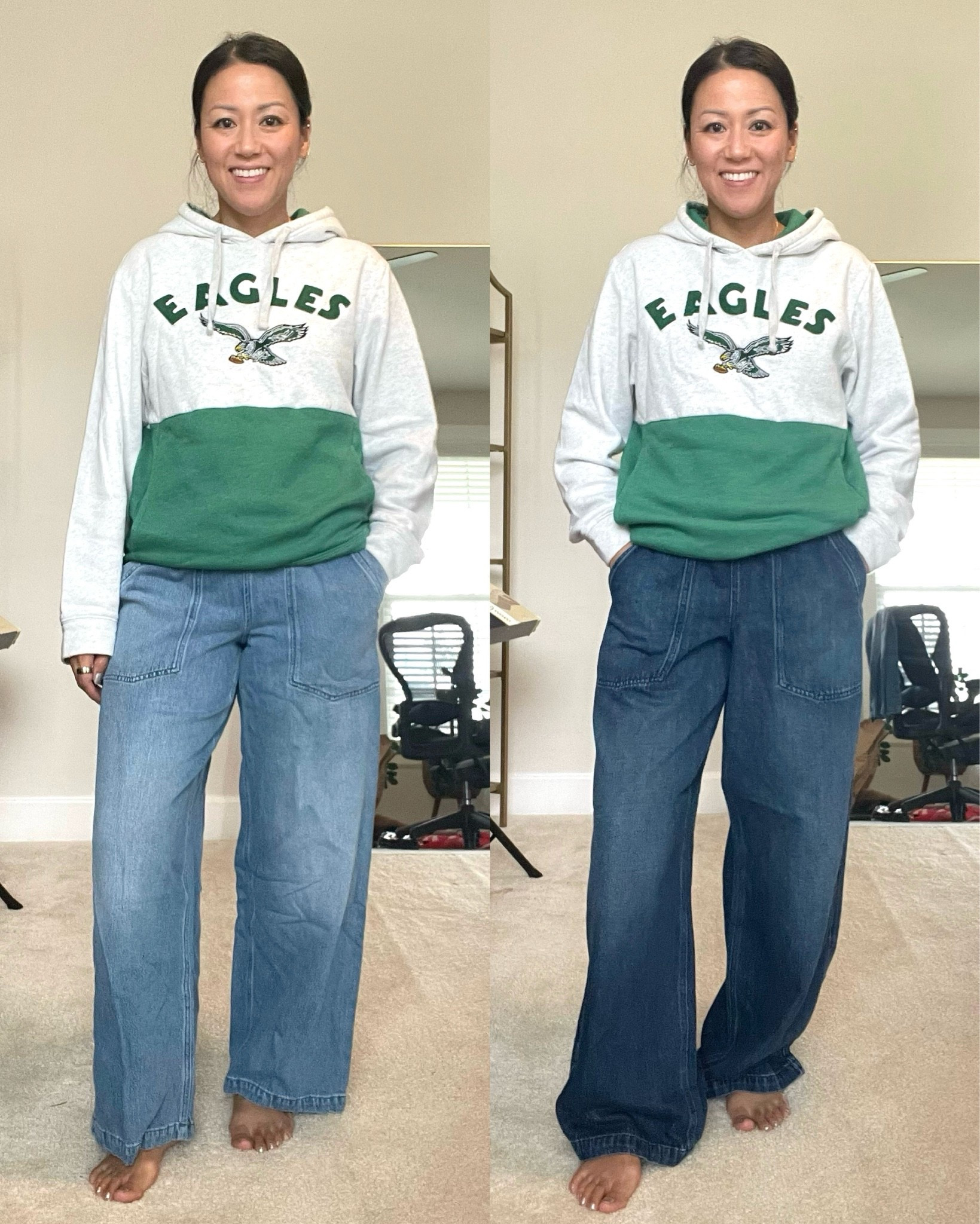 Nuuds pull-on jeans

Light wash (June) has 30” inseam
Dark wash (Knox) has 31” inseam 

Knox also has a tiny more room in the hip area which I prefer.

#LTKOver40 #LTKSeasonal #LTKmomlife