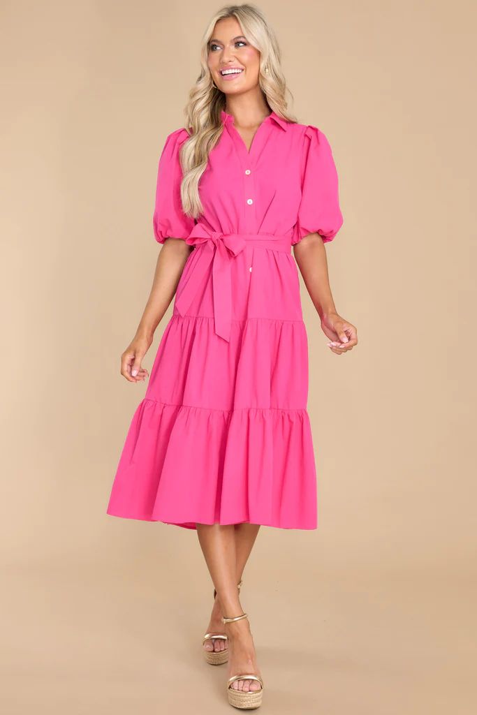 Falling For Me Fuchsia Dress | Red Dress 