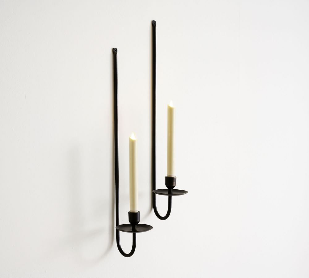 Rio Bronze Wall Mount Taper Candleholders | Pottery Barn (US)