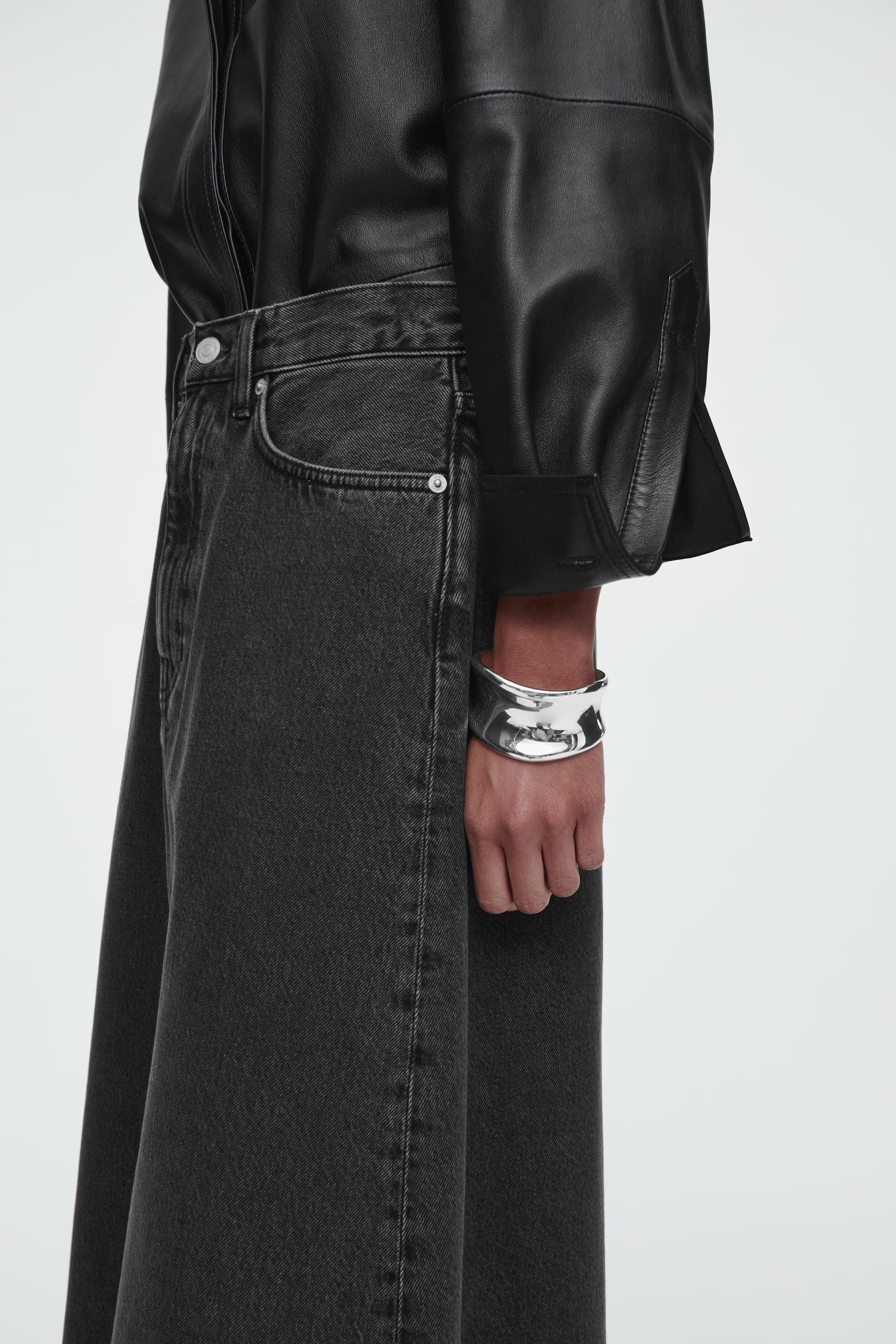 A-LINE DENIM MIDI SKIRT - BLACK | COS (AU)