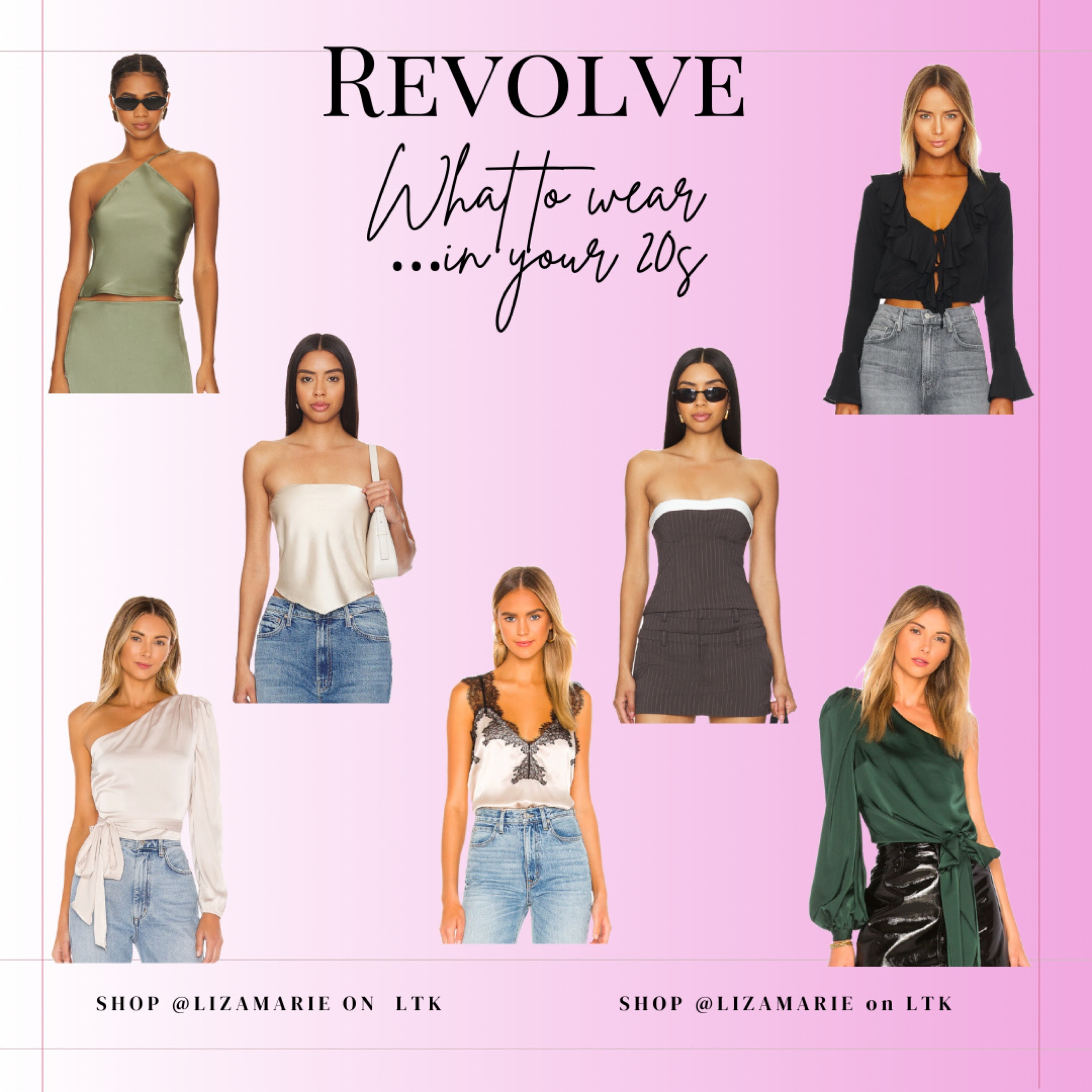 For the girls in their 20s struggling to find cute and sophisticated going out looks for winter and post grad! I love revolve for tops they are great quality and help you achieve the older look without look like your going to the office or a mom! Revolve going out looks in your 20s! 

#LTKFindsUnder100 #LTKStyleTip #LTKSeasonal