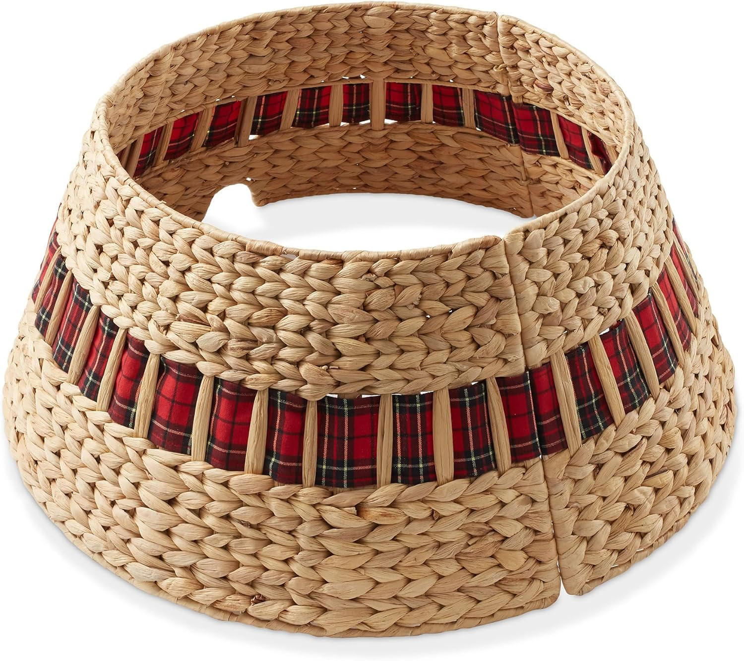 Casafield 24-Inch Christmas Tree Collar, Water Hyacinth Woven Farmhouse Tree Base Cover with Cord... | Amazon (US)