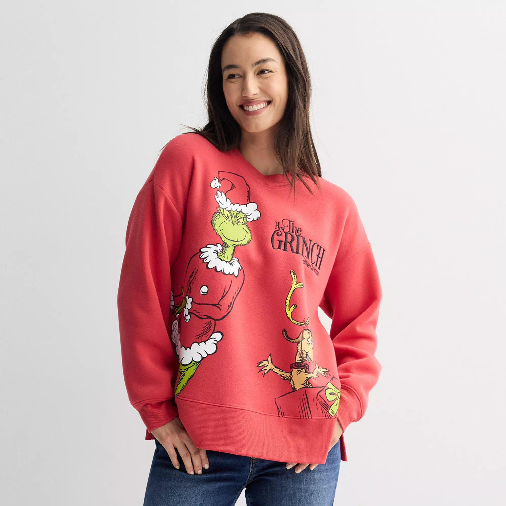 Women's Dr. Suess The Grinch & Max Fleece Graphic Pullover Sweatshirt | Kohl's