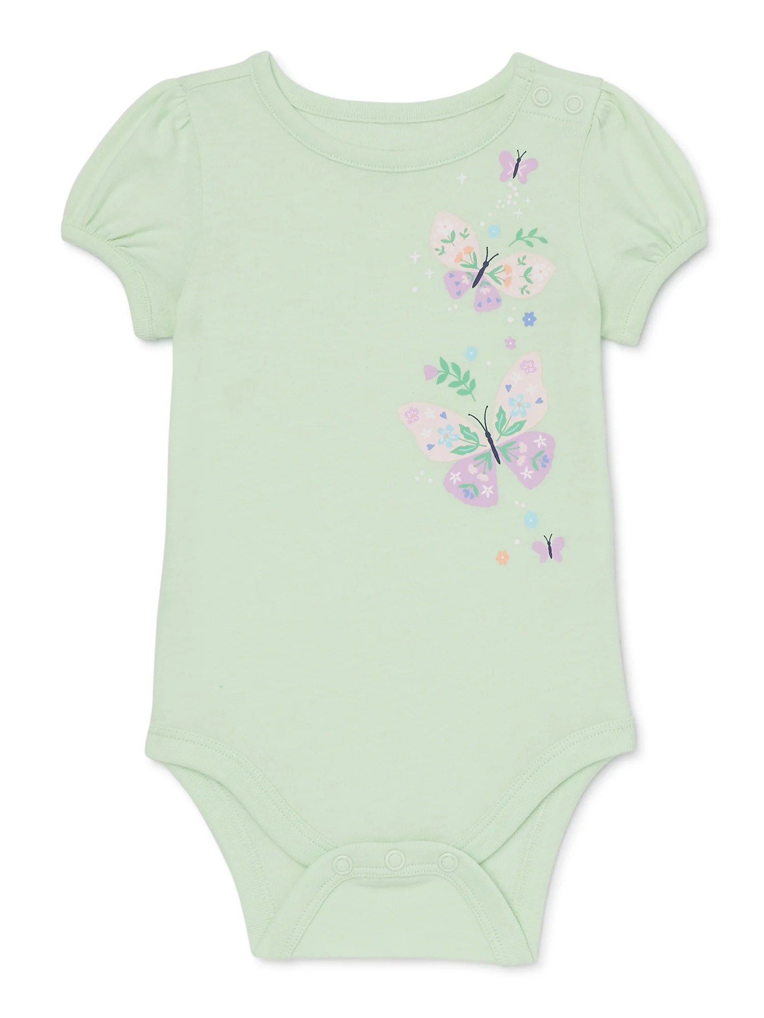 Garanimals Baby Girl Puff Sleeve Graphic Bodysuit, Sizes 0-24 Months | Walmart (US)