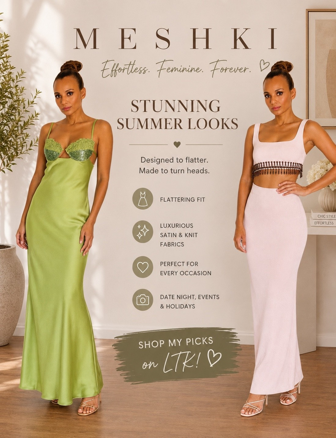 Obsessed with these Meshki dresses 🤍✨

From soft neutrals to statement colors, these are the kind of pieces that make getting dressed easy. Perfect for weddings, vacations, date nights, and every special moment in between.

Which look is your favorite? 💚🤍

#Meshki #LTKStyle #LTKFashion #SummerStyle #WeddingGuestDress #DateNightOutfit #VacationStyle #FashionOver40 #FashionOver50 #StyleInspo

#LTKootd #LTKWedding #LTKSaleAlert