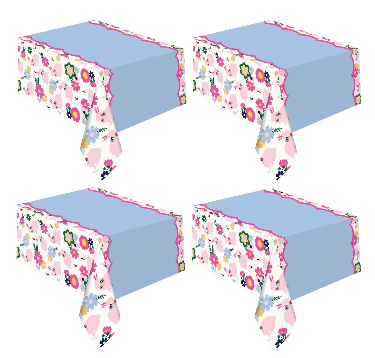 Packed Party 'Spring Blooms' 54" x 84" Disposable Table Cover, 2 Pack Bundle, 4 total pcs | Walmart (US)