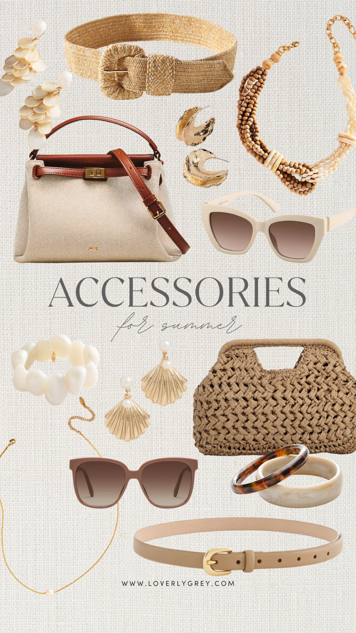 These accessories are perfect for summer! Love how they are neutral, so you can wear them with several outfits!

Loverly Grey, summer accessories, necklace, bracelet, belt, raffia belt, raffia purse, statement jewelry 

 

#LTKSeasonal
