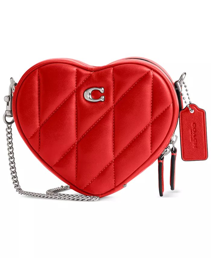 Quilted Leather Pillow Heart Crossbody 14 | Macy's