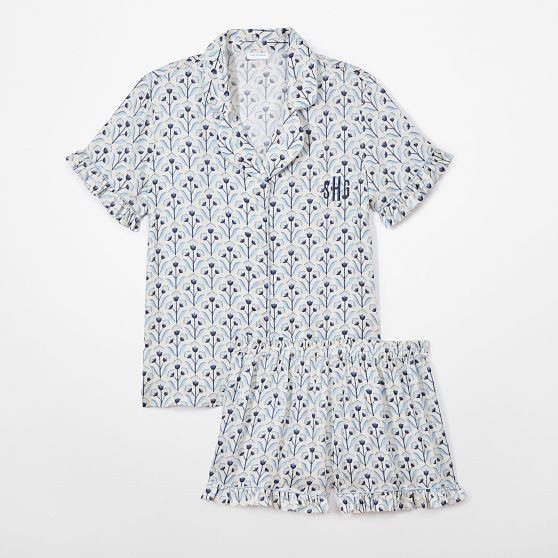 Ruffle Sateen Short Pajamas | Mark and Graham