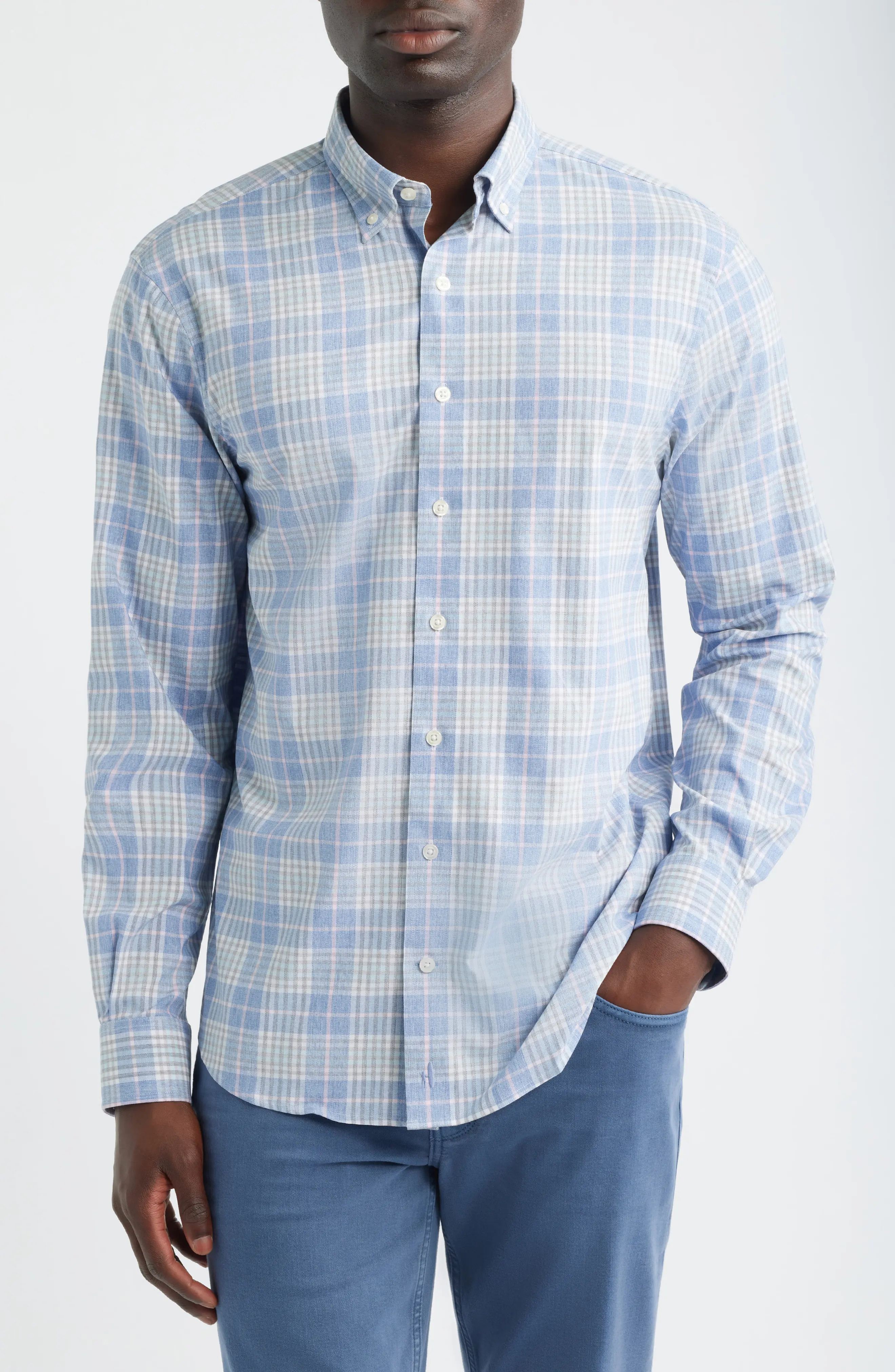 Mosley Plaid Performance Twill Button-Down Shirt (Men) | Nordstrom | Nordstrom