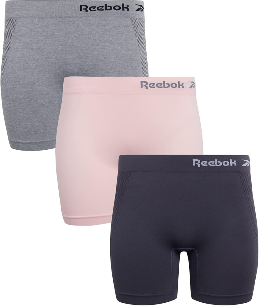 Reebok Womens Boyshorts Underwear - 3 Pack Soft Stretch 6" Inseam Long Leg Boyshort Panties Seaml... | Amazon (US)