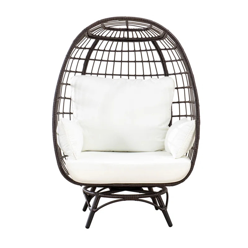 Wellow Baytree Egg Swivel Patio Chair with Cushions | Wayfair North America