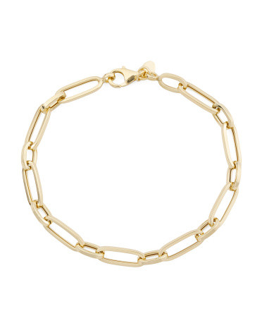 Made In Italy 14kt Gold Paperclip Bracelet | TJ Maxx
