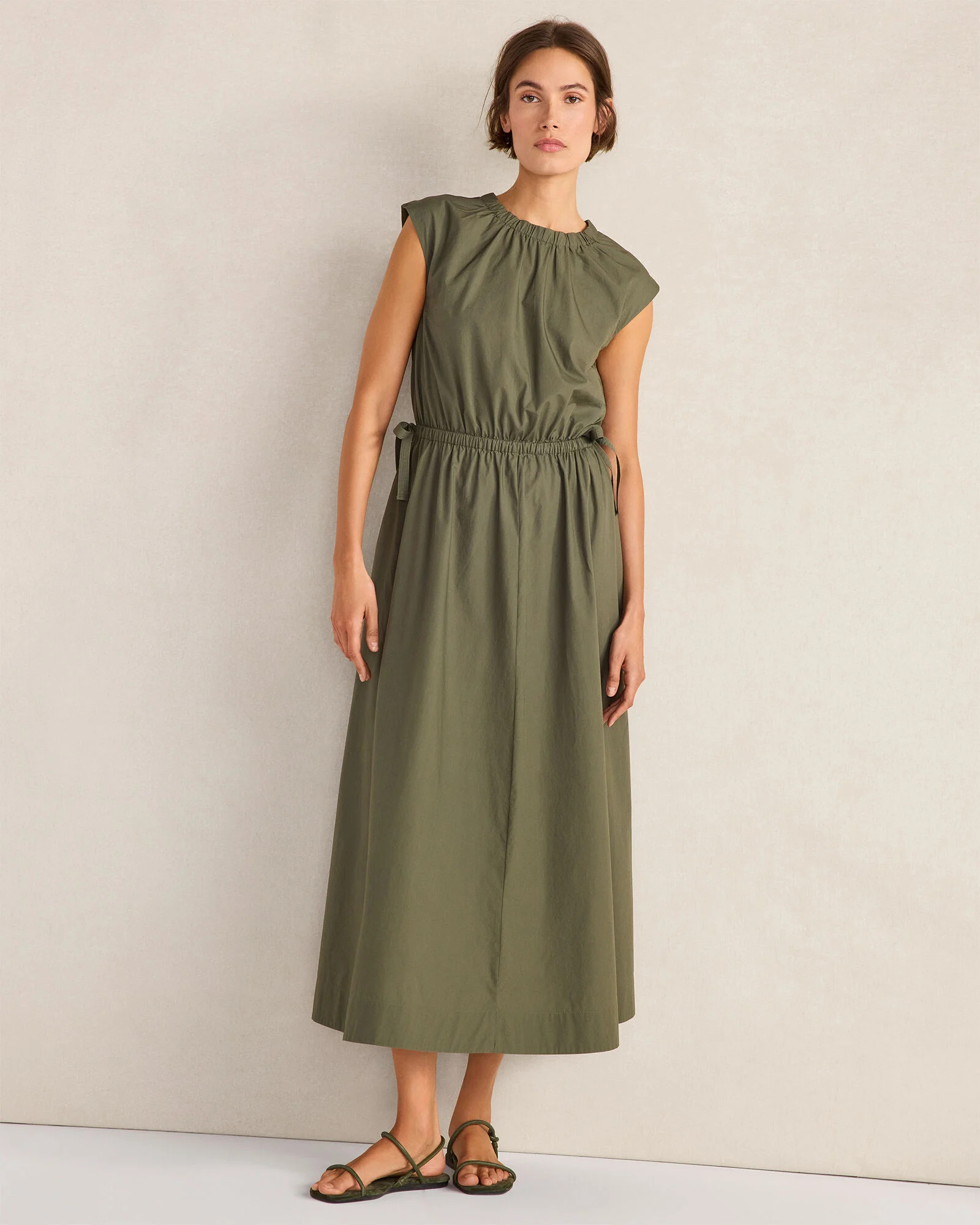 Organic Cotton Poplin Side-Tie Maxi Dress | Talbots
