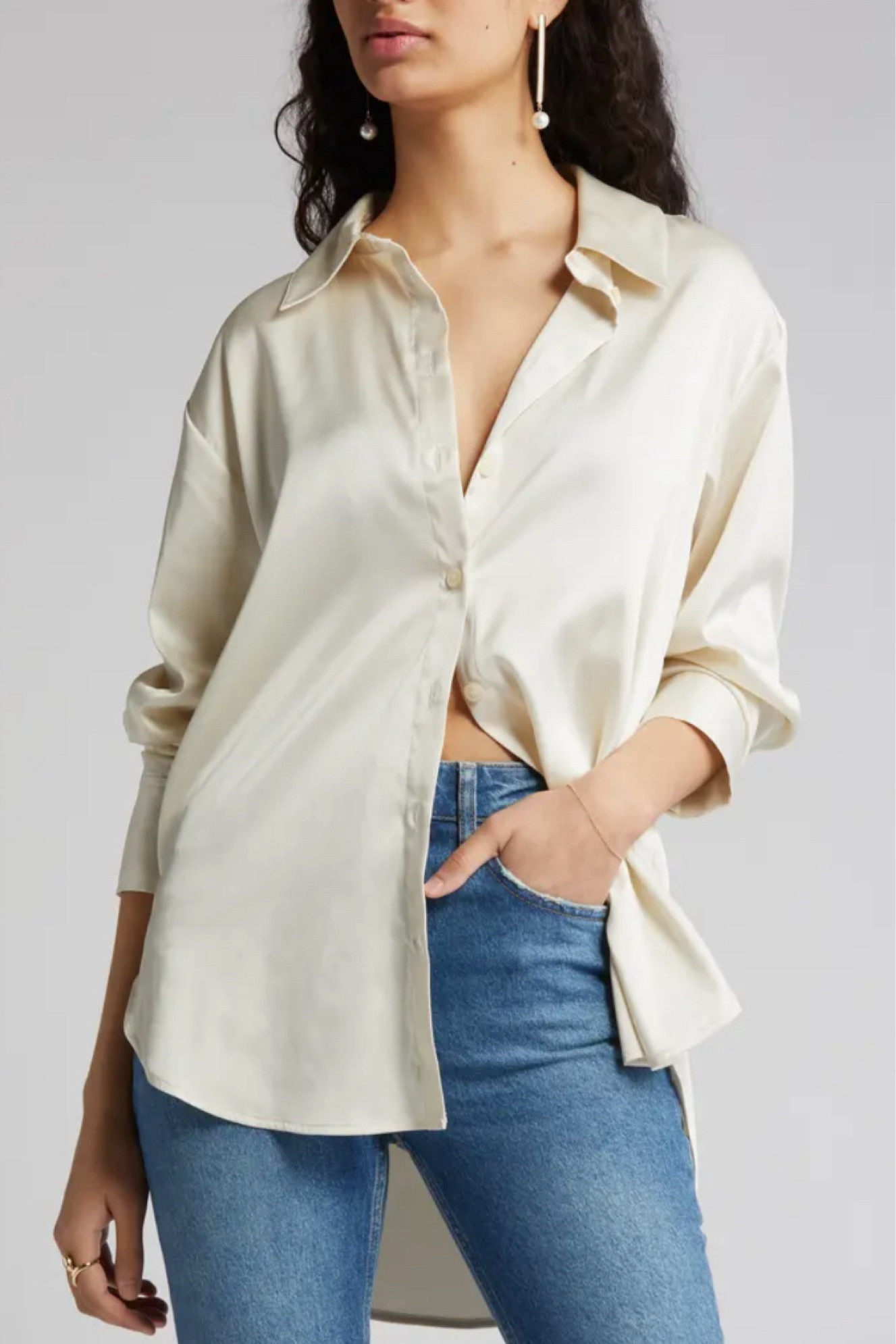 Classic, chic satin button down!! Currently on sale in most colors. 

#LTKfindsunder100 #LTKsalealert #LTKHoliday