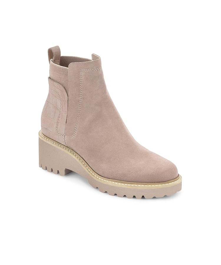 Trish Lucia Womens Platform Lug Sole Chelsea Boots Ankle High Chunky Block Heel Non-Slip Suede Le... | Amazon (US)