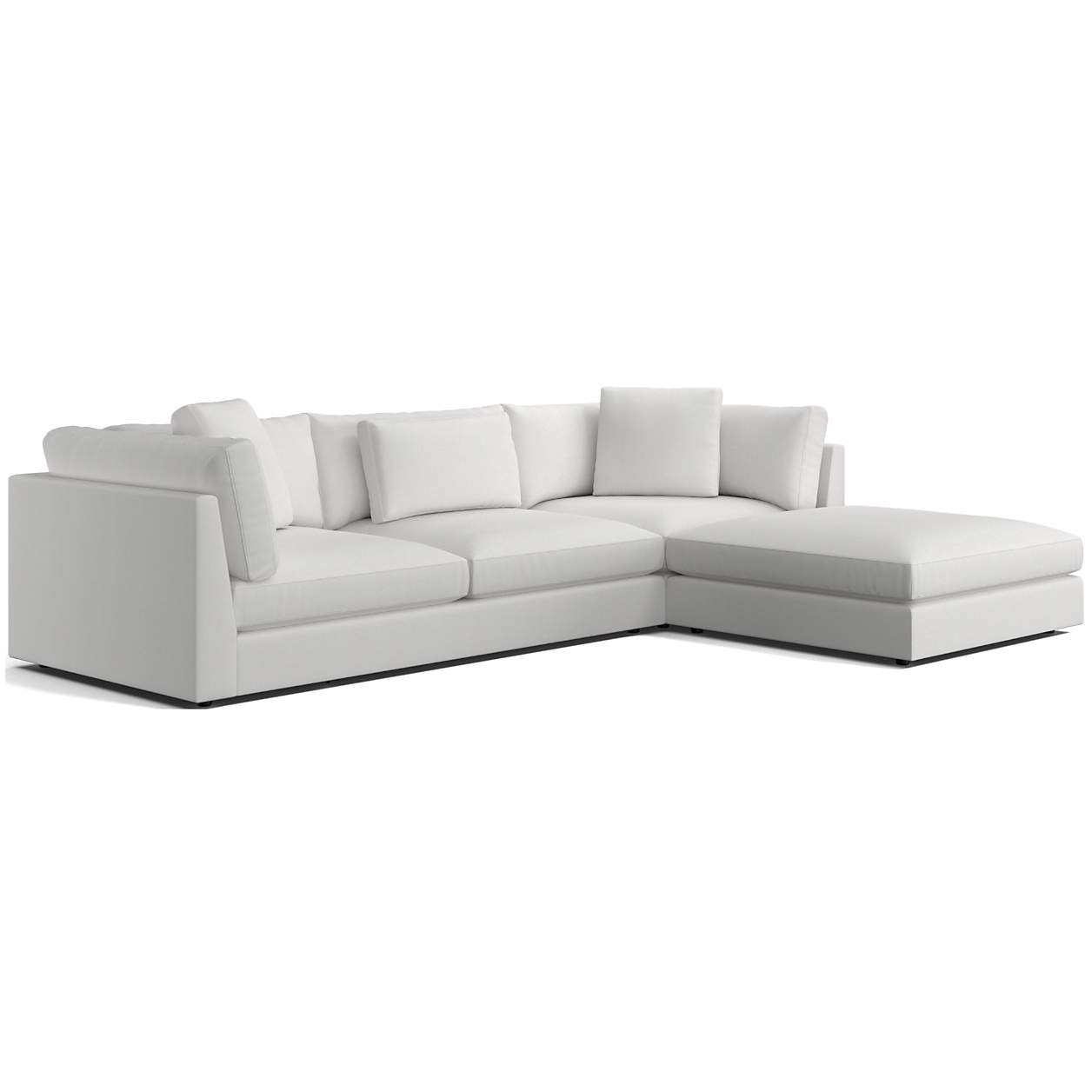 Monterey Modular 3-Piece Reversible Sectional Sofa with Ottoman + Reviews | Crate & Barrel | Crate & Barrel