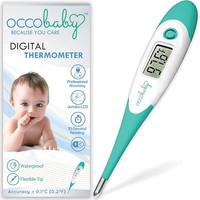 OCCObaby Clinical Digital Baby Thermometer - LCD, Flexible Tip, 10 Second Quick Accurate Fever Re... | Amazon (US)