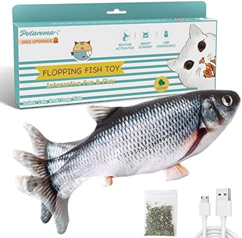 Potaroma Flopping Fish 10.5", Upgraded for 2022, Moving Cat Kicker Toy, Floppy Fish Animal Toy fo... | Amazon (US)