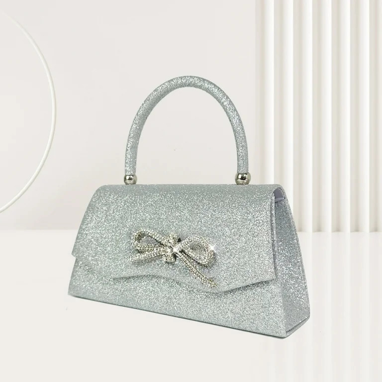 Milue Trendy Mobile Crossbody Bag with Glitter Bow Decoration Shoulder Bags Handbag | Walmart (US)